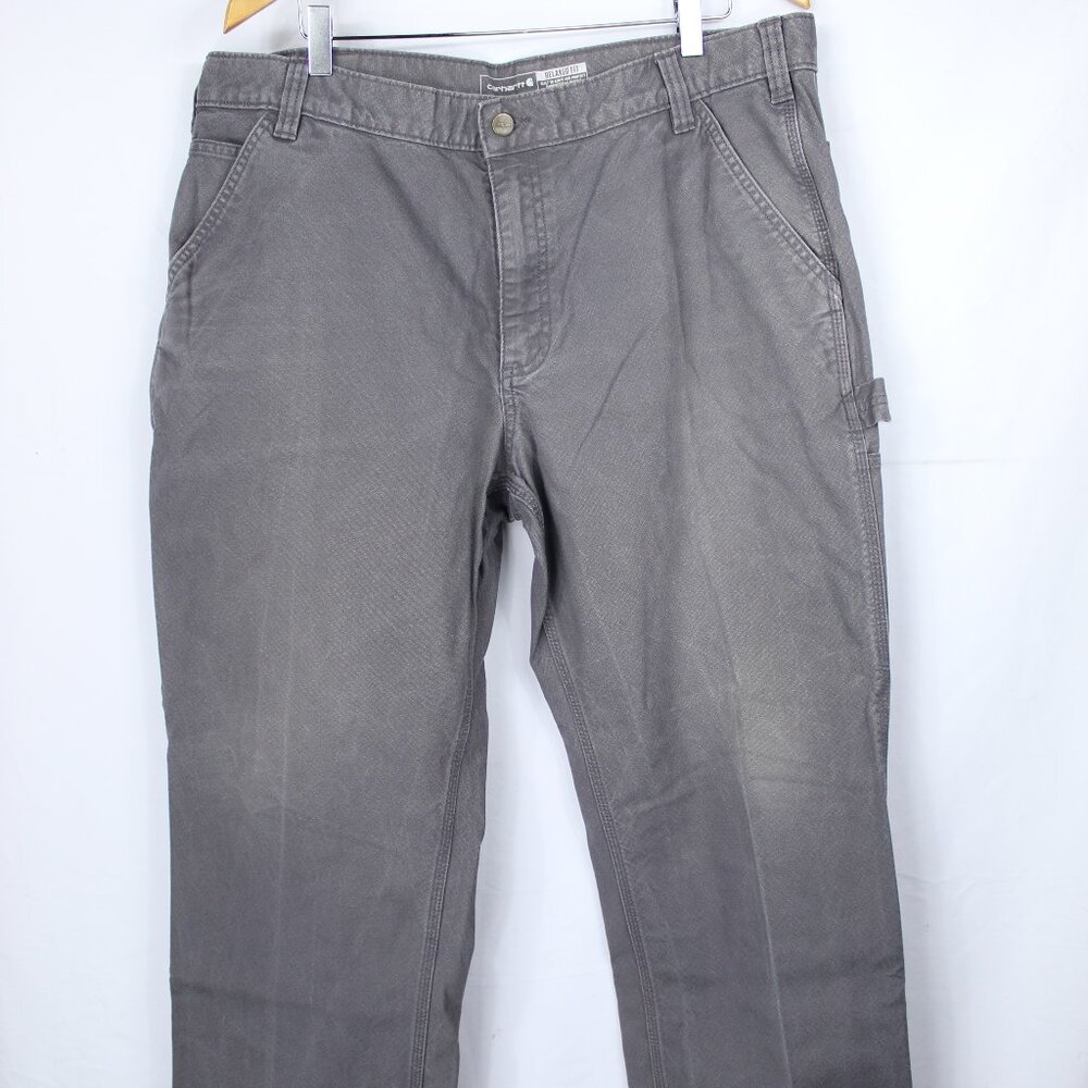 Carhartt Mens Rugged Flex Relaxed Fit Duck Utility Work Pant Gray 40x30 BN3279-M